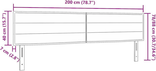vidaXL Wooden Bed Headboard Dark Gray 200x88cm
