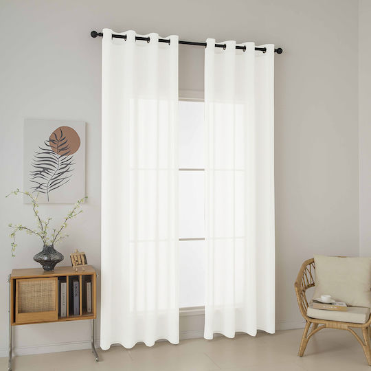Beauty Home Mit Grommets Weiße Vorhänge 140x270cm Beauty Home Mit Grommets Weiße Vorhänge 140x270cm