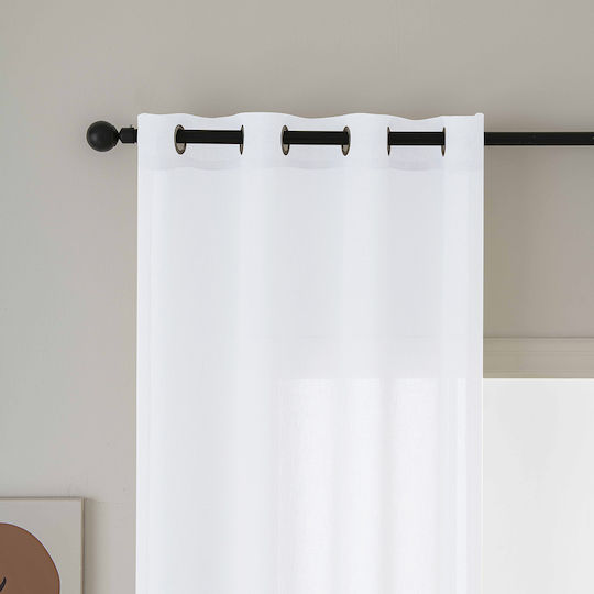 Beauty Home Κουρτίνα με Τρουκς Λευκή 140x270εκ.