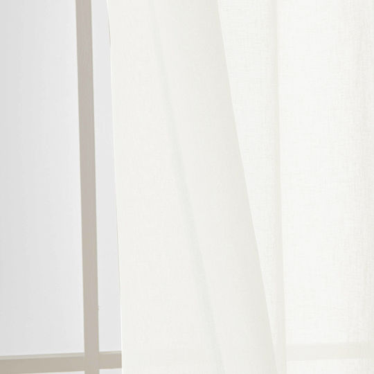 Beauty Home Κουρτίνα με Τρουκς Λευκή 140x270εκ.