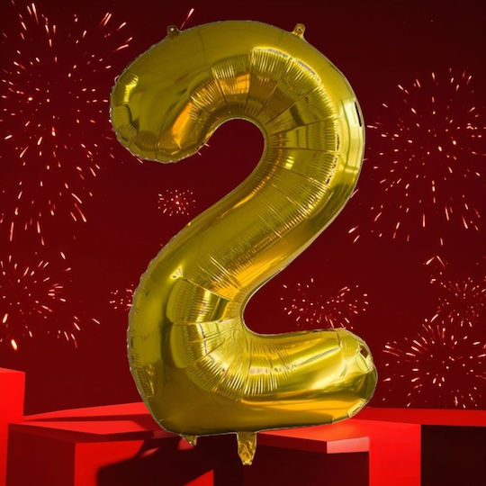 Balloon Foil Jumbo Number 2 Gold 80cm