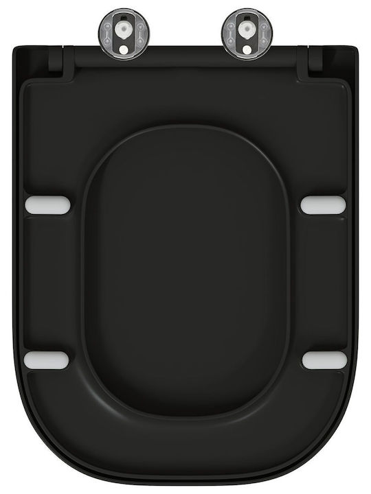 vidaXL Plastic Toilet Seat Black 35cm