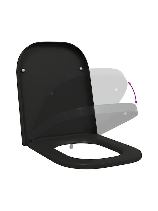 vidaXL Plastic Toilet Seat Black 35cm