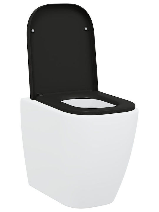 vidaXL Plastic Toilet Seat Black 35cm