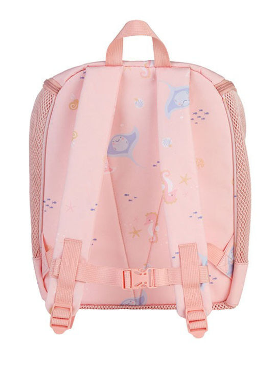 Saro Seahorse Schulranzen Rucksack Kindergarten Beige mit Flaschenhalter 8lt