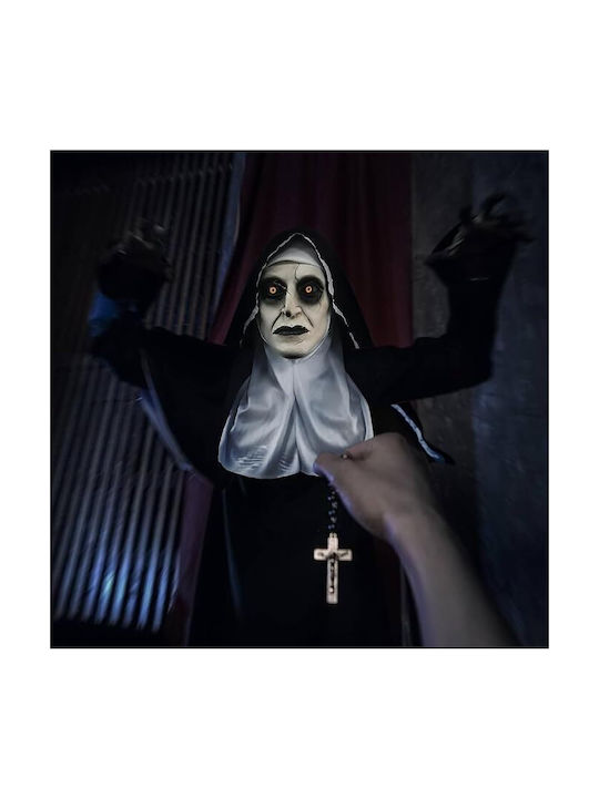 Karnevals- Maske Volles Gesicht Latex Gruselige Nonne Schwarz
