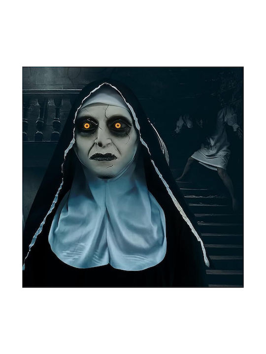 Karnevals- Maske Volles Gesicht Latex Gruselige Nonne Schwarz