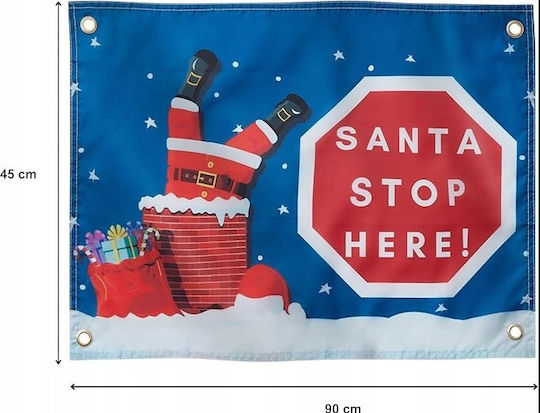 Christmas Decorative Banner Text Santa Stop Here 45x60cm 2 Pieces
