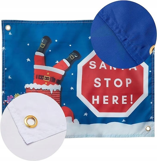 Christmas Decorative Banner Text Santa Stop Here 45x60cm 2 Pieces