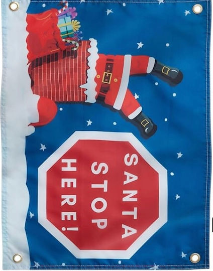 Christmas Decorative Banner Text Santa Stop Here 45x60cm 2 Pieces