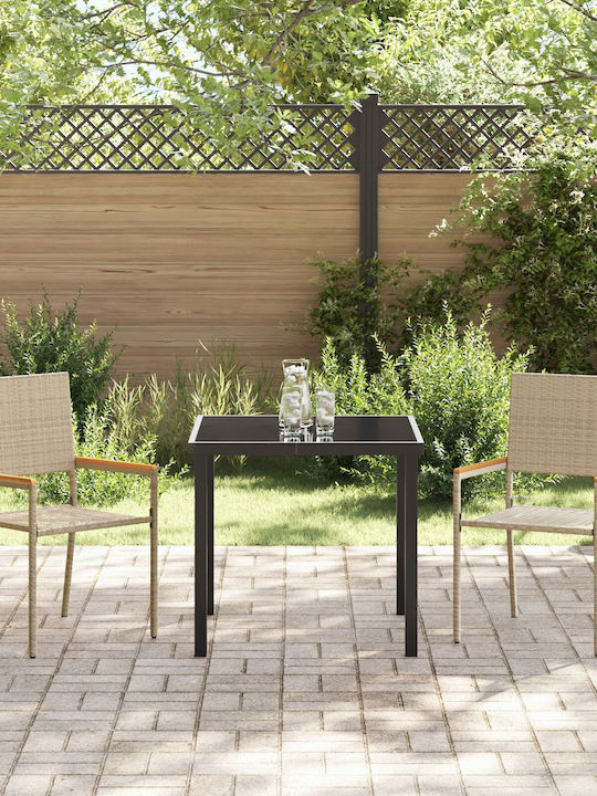 Outdoor Chair Rattan Beige with Cushion 2pcs 54x56x90cm