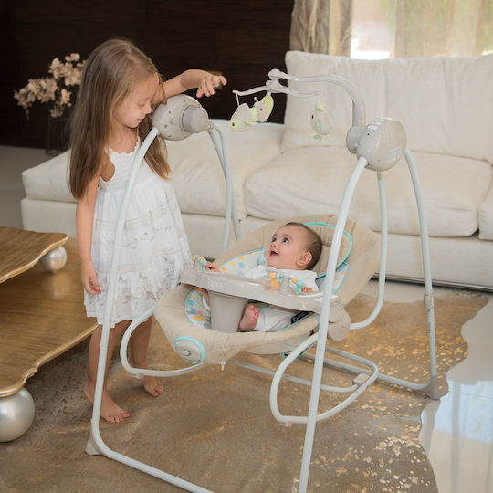 Lorelli Electric Baby Relax Swing Tango with Music and Vibration Grey Trees for Child up to 12kg