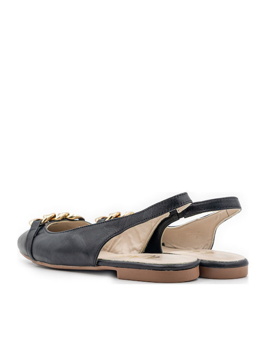 Leather Slingback Ballerinas Black