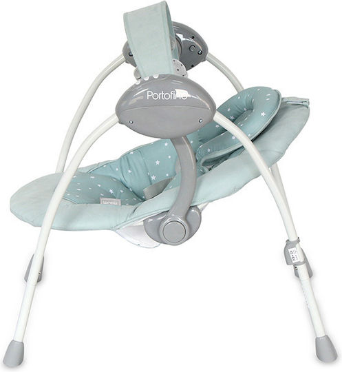 Lorelli Electric Baby Relax Swing Portofino with Music Frosty Green Stars for Child up to 9kg