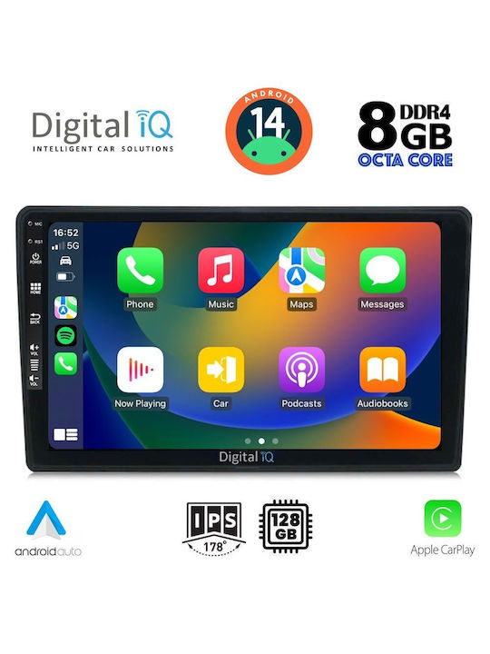 Digital IQ Auto-Audiosystem für Alfa Romeo Spinne / Brera 2004-2012 (Bluetooth/USB/WiFi/GPS/Apple-Carplay/Android-Auto) mit Touchscreen 9"