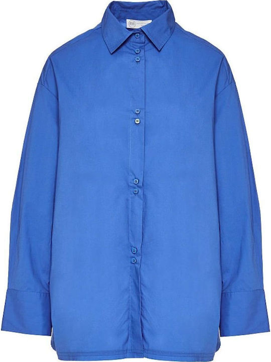 Women's Long Sleeve Shirt Blue Azure