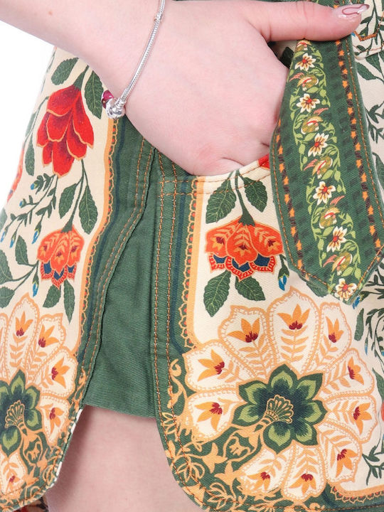 Femei Pantaloni scurți Beige-green