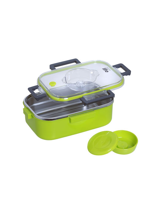 Ecolife Inox Thermo Lunch Box Double Wall Rectangular Green 850ml