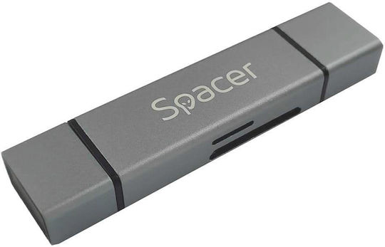 Външен четец на карти Spacer Spcr-typec-usb-01