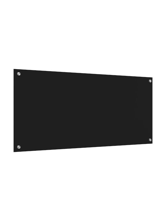 vidaXL Rectangular Glass Back Black 110x50x0.6cm 42001299