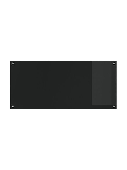 vidaXL Rectangular Glass Back Black 110x50x0.6cm 42001299