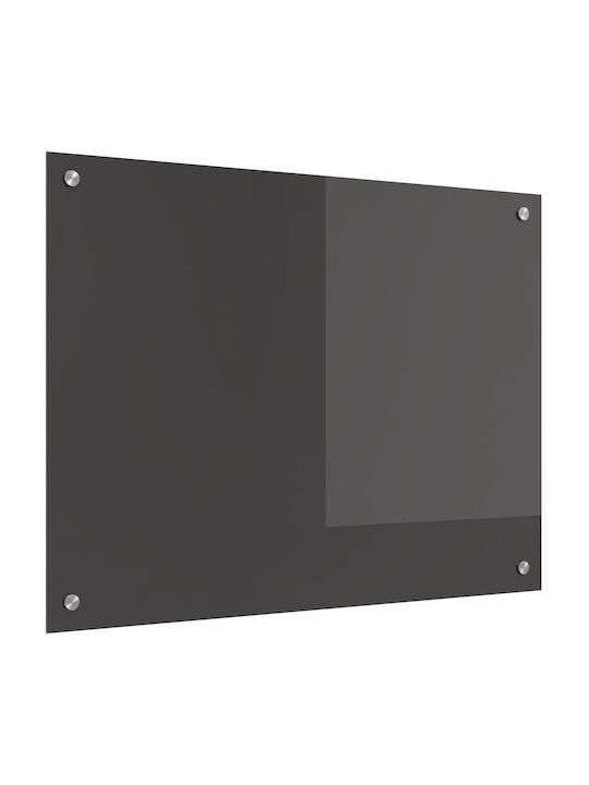 vidaXL Rectangular Glass Back Dark Gray 80x60x0.6cm 42001243