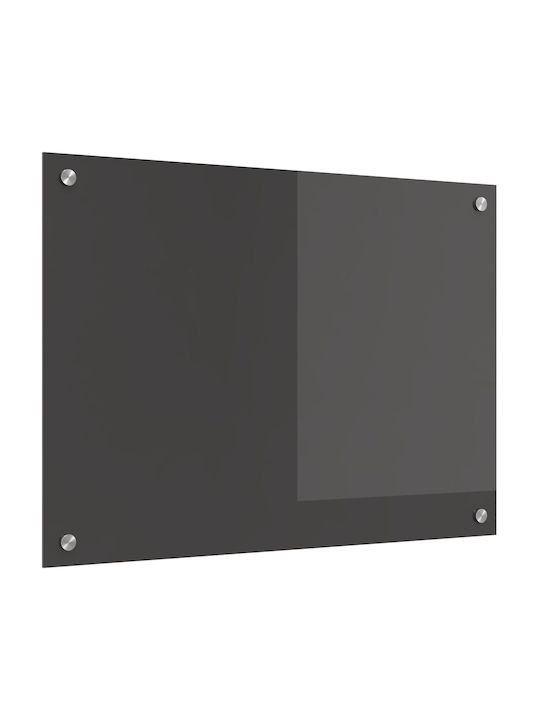 vidaXL Ορθογώνια Πλάτη από Γυαλί Σκούρος Γκρι 70x50x0.6cm 42001239