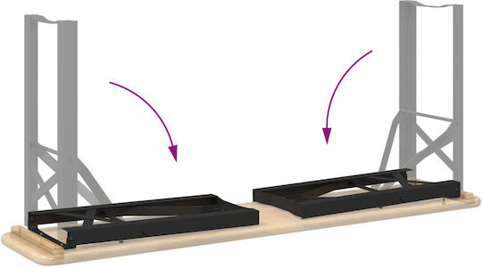 vidaXL Metallic Furniture Leg 2 Pieces Suitable for Table / Coffee Table 22x45x2.8cm Black