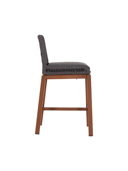 Hocker für Bar Für den Außenbereich aus Aluminium Howard mit Kissen Brown, Dark Grey 1Stück 47.5x55x94.5cm