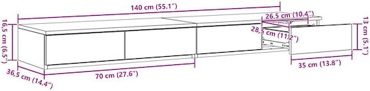 vidaXL Bed Drawer made of Wood Smoked Oak 140x36.5x16.5cm