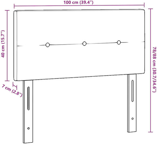 vidaXL Fabric Bed Headboard Black 100x88cm