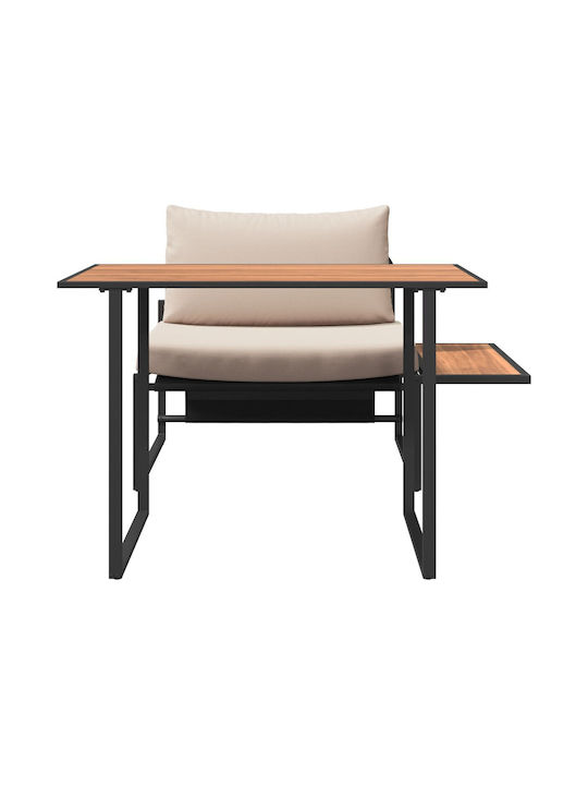 Outdoor Dining Set 2 Pieces Taupe with Pillows