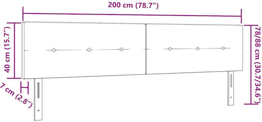 vidaXL Stoff Kopfstütze für Betten Schwarz 100x88cm