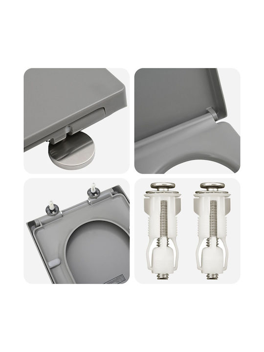 vidaXL Καπάκι Λεκάνης Soft Close Πλαστικό Γκρι vidaXL Καπάκι Λεκάνης Soft Close Πλαστικό Γκρι