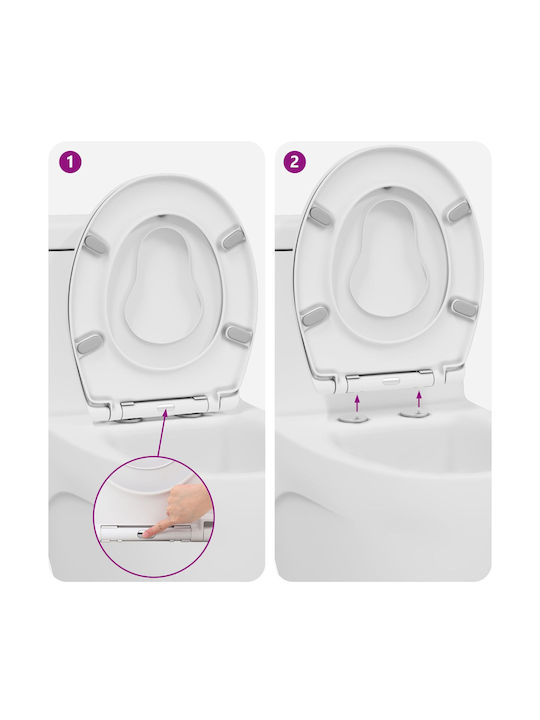 vidaXL Plastic Toilet Seat White 37.3cm 42002353