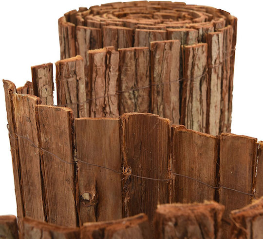 vidaXL Bark Bamboo Fencing Wooden with Whole Wood 1.25x4m