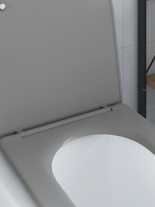 vidaXL Plastic Soft Close Toilet Seat Gray 36cm 42002367