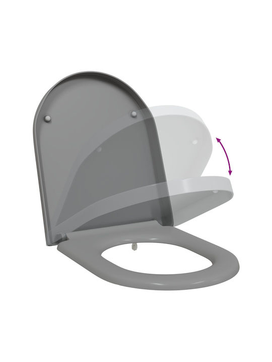 vidaXL Plastic Soft Close Toilet Seat Gray 36cm