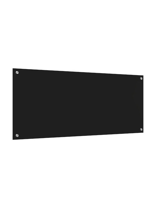 vidaXL Rectangular Back Made of Black Glass 120x50x0.6cm 42001302