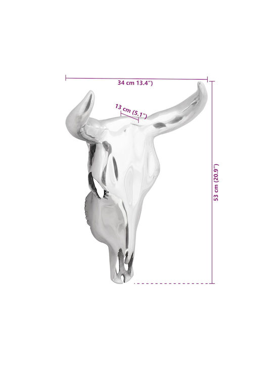 vidaXL Wall Decor Silver Made of Metal 53x13x34cm