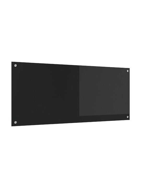 vidaXL Rectangular Back Made of Black Glass 120x50x0.6cm 42001302