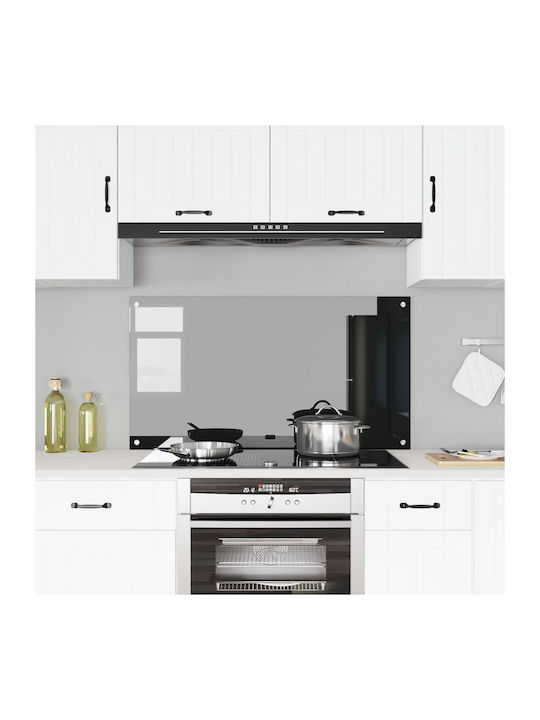 vidaXL Spătar Rectangular din Sticlă Negru Carbon 110x60x0.6cm 42001300