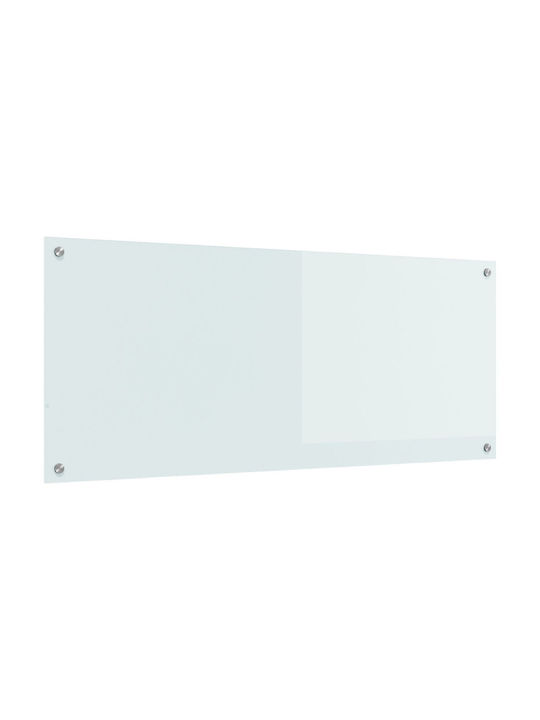 vidaXL Ορθογώνια Πλάτη από Γυαλί Λευκό 120x50x0.6cm 42001290