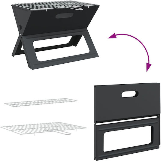 vidaXL Portabilă Grătar cu Cărbuni 46cmx31cm