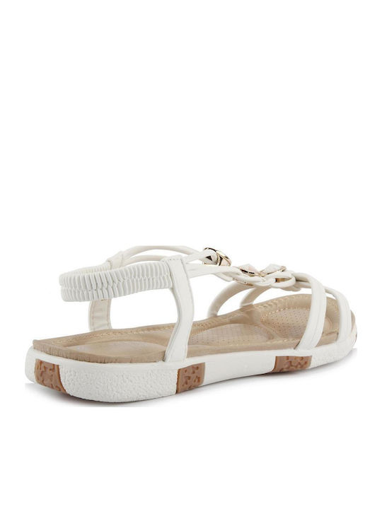 Women's Flat Sandals in White Color
