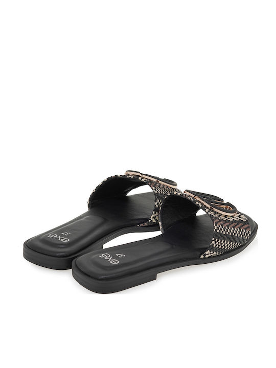 Flache Sandalen für Damen in Schwarz Farbe