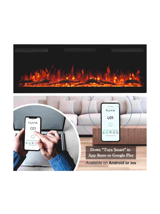 Hitense Wall Mounted Electric Fireplace 1600W 106.7x12.7cm Gray