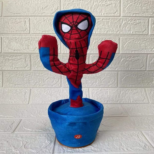 Plush Spiderman Cactus Spider Man Talking Rechargeable with Motion & Sound for 4+ Years 35 cm