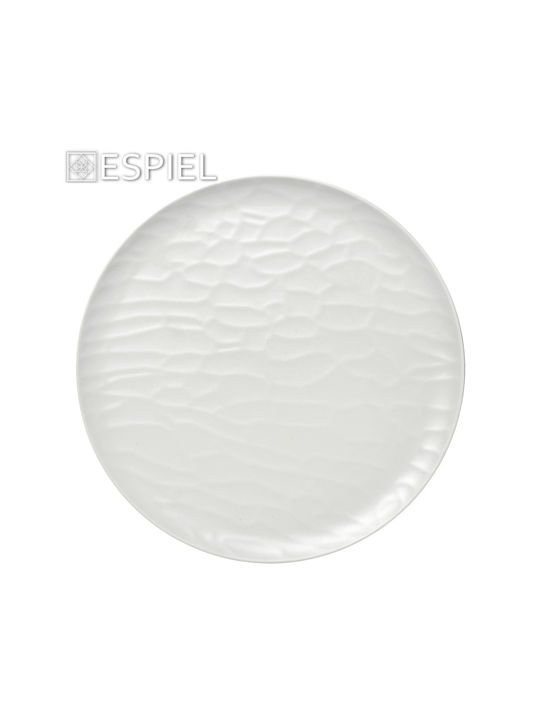 Espiel Wavy Matte Чиния Плитко от Меламин Бял с Диаметър 17см 6бр