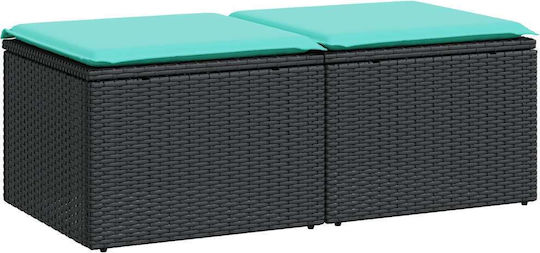 Σκαμπό Rattan 2τμχ 55x55x37cm Σκαμπό Rattan 2τμχ 55x55x37cm